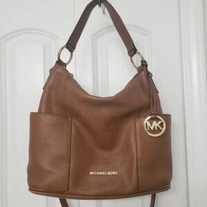 Michael Kors MK Anita convertible shoulder bag purse brown leather Purse Handbag